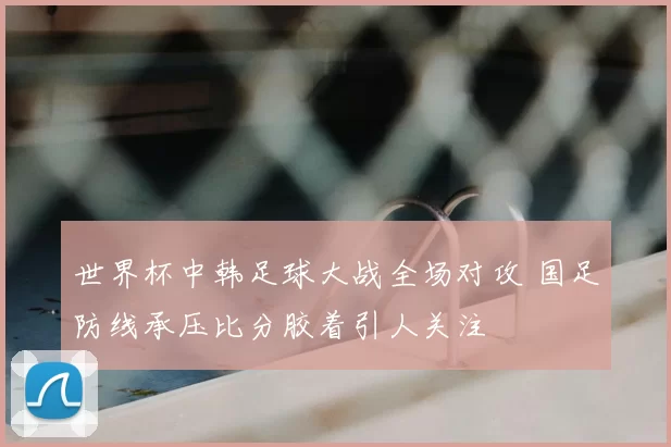 世界杯中韩足球大战全场对攻 国足防线承压比分胶着引人关注